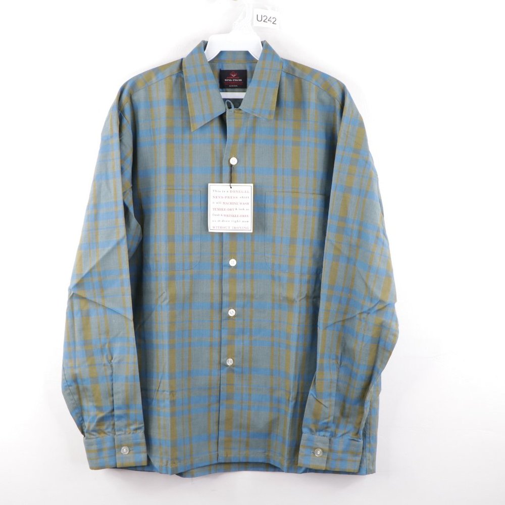 Vintage Donegal Plaid Button Dress Shirt Mad Men